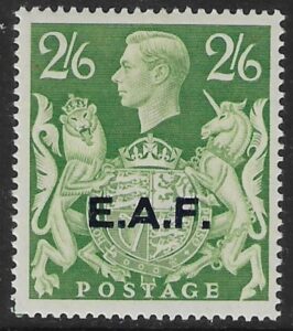 1946 Somalia SG.S9 2/6d yellow green overprinted. E.A.F. mounted mint.