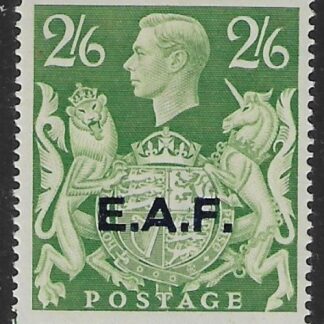 1946 Somalia  SG.S9 2/6d yellow green overprinted.  E.A.F.  mounted mint.