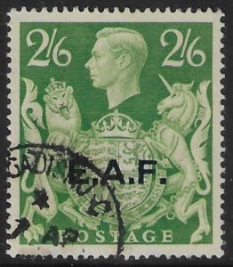 1946 Somalia SG.S9 2/6d yellow green. overprinted E.A.F. used..