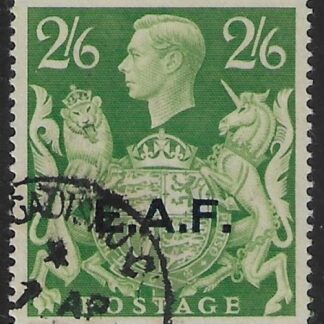 1946 Somalia  SG.S9 2/6d yellow green. overprinted E.A.F. used..