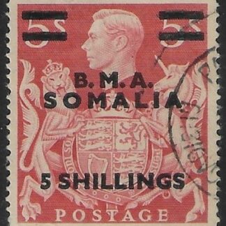 1948 Somalia  SG.S20 overprinted. BMA Somalia used..
