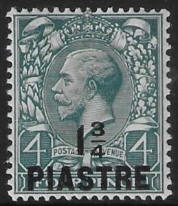 1913 British Levant SG.38 1¾pi on 4d deep grey-green. mounted mint.