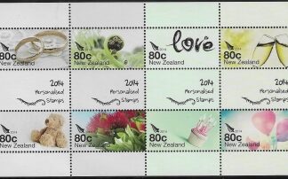 2014 New Zealand  MS.3565  Personalised Stamps. 80c x 8 mini sheet.  U/M (MNH)