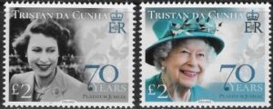 2022 Tristan Da Cunha. SG.1339-40 Platinum Jubilee set 2 values U/M (MNH)
