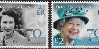 2022 Tristan Da Cunha.  SG.1339-40  Platinum Jubilee set 2 values U/M (MNH)