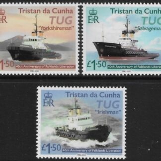 2022 Tristan Da Cunha.  SG.1342-4  40th Anniv. of Falklands Liberation. set 3 values U/M (MNH)