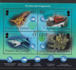 2021 Tristan Da Cunha.  MS.1334  Blue Belt Programme  mini sheet U/M (MNH)