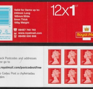 MB12aa   6 x 1st vermilion. containing sg U3024 (code MSIL  M14L) 08 tel. no.Walsall .