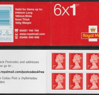 MB12b   6 x 1st vermilion. containing sg U3024 (code MSIL  M14L) 03 new tel. no.Walsall .
