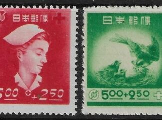 1948 Japan SG.485-6 Red Cross & Community Chest  set 2 values U/M (MNH)