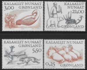 2000 Greenland SG.363-6 Vikings 2nd series. U/M (MNH)