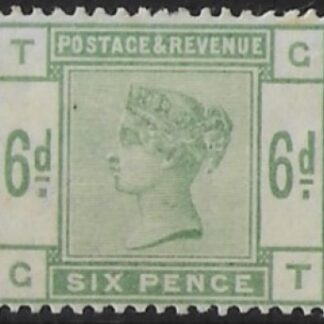 SG.194 6d dull green letters 'GT'