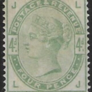 4d dull green SG.192 letters 'LJ'