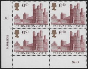 UK7 (SG.1612) £1.50  cylinder Block of 4 cylinder 2Y Harrison U/M (MNH)