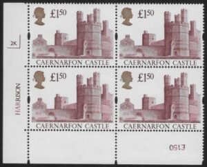 UK7 (SG.1612) £1.50  cylinder Block of 4 cylinder 2K Harrison U/M (MNH)