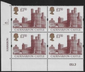 UK8 (SG.1612) £1.50  cylinder Block of 4 cylinder 4D  Harrison U/M (MNH)
