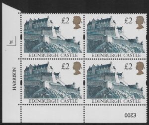 UK11 (SG.1613r) Re-Engraved £2  cylinder Block of 4 cylinder 3F Harrison  U/M (MNH)