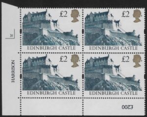 UK11 (SG.1613r) Re-Engraved £2  cylinder Block of 4 cylinder 3I Harrison  U/M (MNH)