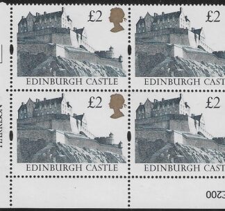 UK12 (SG.1613r) Re-Engraved £2  cylinder Block of 4 cylinder 4F PVA Harrison  U/M (MNH)