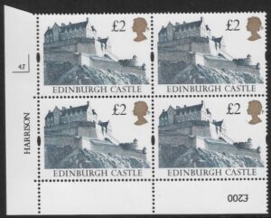 UK12 (SG.1613r) Re-Engraved £2  cylinder Block of 4 cylinder 4J PVA Harrison  U/M (MNH)