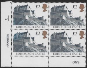 UK12 (SG.1613r) Re-Engraved £2  cylinder Block of 4 cylinder 4C PVA Harrison  U/M (MNH)