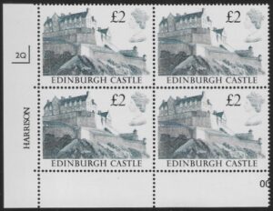 UK3 (SG.1412) £2  cylinder Block of 4 cylinder 2Q Harrison  U/M (MNH)