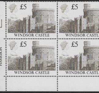 UK4 (SG.1413) £5  cylinder Block of 4 cylinder 1C Harrison  U/M (MNH)
