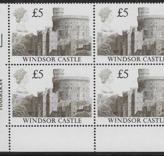 UK4 (SG.1413) £5  cylinder Block of 4 cylinder 1F Harrison  U/M (MNH)