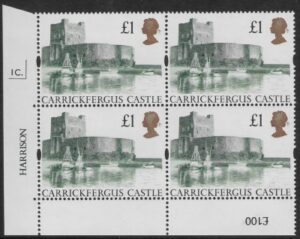 UK5 (SG.1611) £1  cylinder Block of 4 cylinder 1C Harrison  U/M (MNH)