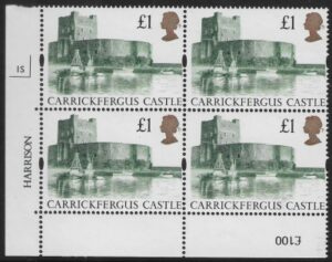 UK5 (SG.1611) £1  cylinder Block of 4 cylinder 1S Harrison  U/M (MNH)