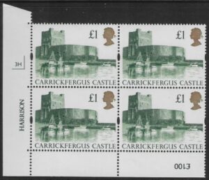 UK6 (SG.1611r) Re-Engraved £1  cylinder Block of 4 cylinder 3H Harrison  U/M (MNH)