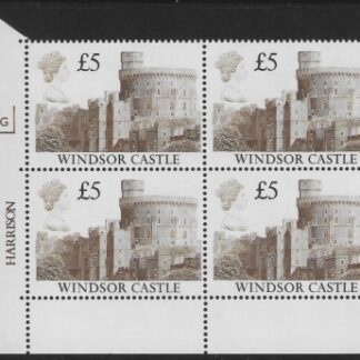 UK4 (SG.1413) £5  cylinder Block of 4 cylinder 1G Harrison  U/M (MNH)