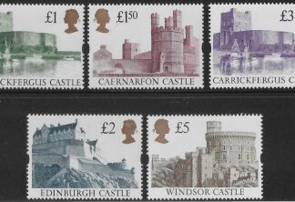 1992 Castles SG.1611-1614 set 5 values Harrison U/M (MNH)
