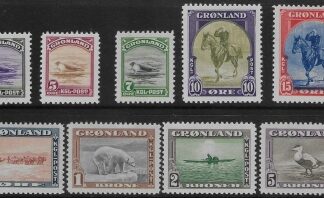 1945 Greenland SG.8-16 definitives set 9 values   U/M (MNH)