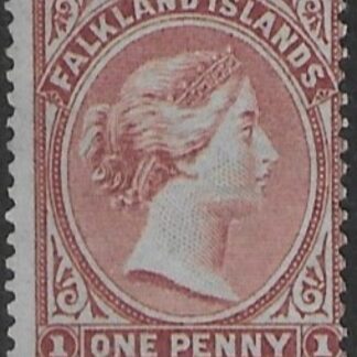 1878 Falkland Islands - SG.1 1d claret. no wmk. mounted mint.