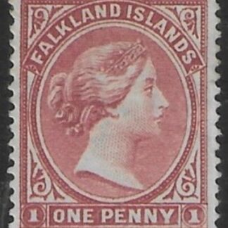 1887 Falkland Islands - SG.8 1d brownish claret. mint no gum.