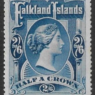 1898  Falkland Islands  SG.41  2/6d deep blue . U/M (MNH)