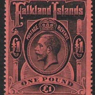1914 Falkland Islands  SG.69  £1 black/red. U/M (MNH).