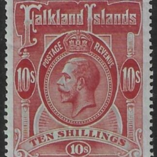 1914 Falkland Islands  KGV 10/- red/green SG.68  U/M(MNH)