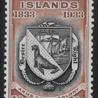 1933 Falkland Islands - SG.137  10/-  black & chestnut. very lightly mounted mint.