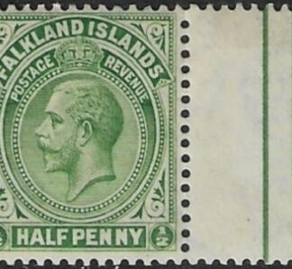 1925 Falkland Islands SG.73a  ½d green.  mounted mint