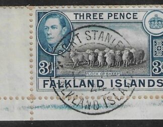 1941 Falkland Islands - SG.153 3d black & blue fine used.