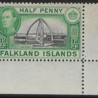 1938 Falkland Islands. SG.146  ½d black and green. U/M (MNH)