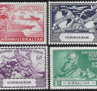1949  Gibraltar.  SG.136-9  Universal Postal Union. U/M (MNH)