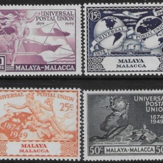 1949. Malaya - Malacca SG.18-21  Universal Postal Union set 4 values U/M (MNH)