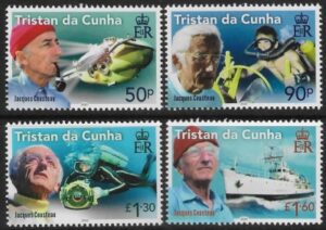 2022 Tristan Da Cunha. SG.1349-52. The Legacy of Jacques Cousteau. set 4 values U/M (MNH)