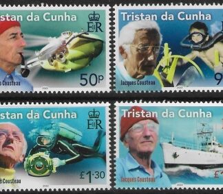 2022 Tristan Da Cunha. SG.1349-52. The Legacy of Jacques Cousteau.  set 4 values U/M (MNH)