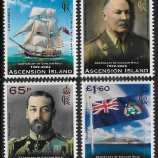 2022 Ascension SG.1351-54. Centenary of Civilian Rule. set 4 values U/M (MNH)