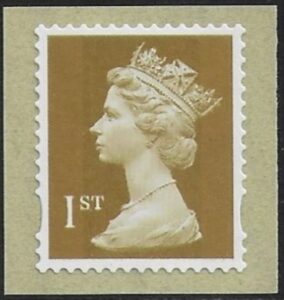 SG.2295  1st Gold 2B  Enschedé  ex coil elliptical perfs 15x14  self adhesive U/M (MNH)