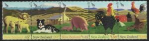 2004 New Zealand  SG.2757a Farmyard Animals strip of 5 U/M (MNH)